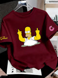 Os Simpsons anime masculino 2026 verão novo 100% algodão puro desenho animado camiseta feminina ao ar livre nova moda casal camisa de manga curta