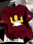 Os Simpsons anime masculino 2026 verão novo 100% algodão puro desenho animado camiseta feminina ao ar livre nova moda casal camisa de manga curta