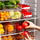 Caixas Organizadoras de Geladeira Caixa de Armazenamento de Alimentos de Geladeira Empilhável com Alça Ferramenta Organizadora de Freezer de Despensa de Plástico Transparente