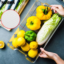 Caixas Organizadoras de Geladeira Caixa de Armazenamento de Alimentos de Geladeira Empilhável com Alça Ferramenta Organizadora de Freezer de Despensa de Plástico Transparente
