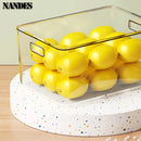 Caixas Organizadoras de Geladeira Caixa de Armazenamento de Alimentos de Geladeira Empilhável com Alça Ferramenta Organizadora de Freezer de Despensa de Plástico Transparente