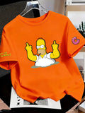 Os Simpsons anime masculino 2026 verão novo 100% algodão puro desenho animado camiseta feminina ao ar livre nova moda casal camisa de manga curta