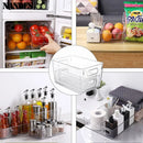 Caixas Organizadoras de Geladeira Caixa de Armazenamento de Alimentos de Geladeira Empilhável com Alça Ferramenta Organizadora de Freezer de Despensa de Plástico Transparente