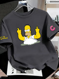 Os Simpsons anime masculino 2026 verão novo 100% algodão puro desenho animado camiseta feminina ao ar livre nova moda casal camisa de manga curta