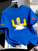 Os Simpsons anime masculino 2026 verão novo 100% algodão puro desenho animado camiseta feminina ao ar livre nova moda casal camisa de manga curta
