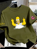 Os Simpsons anime masculino 2026 verão novo 100% algodão puro desenho animado camiseta feminina ao ar livre nova moda casal camisa de manga curta