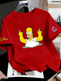 Os Simpsons anime masculino 2026 verão novo 100% algodão puro desenho animado camiseta feminina ao ar livre nova moda casal camisa de manga curta